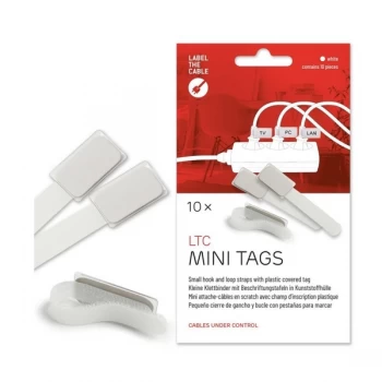 Image of LTC Mini Cable Management Ties with Labels (white)