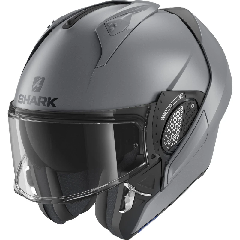 Image of Shark Evo-GT Blank Mat Flip Front Motorcycle Helmet XS Matt Anthracite (AMA) Matt Anthracite