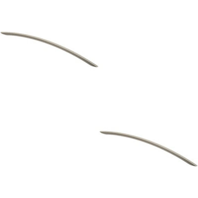 Image of Loops 2x Curved Bow Cabinet Pull Handle 338 x 10mm 288mm Fixing Centres Satin Nickel Metallics unisex
