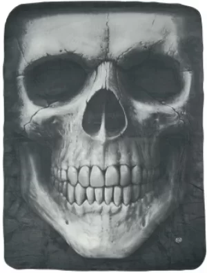 Image of Spiral Solemn Skull Fleece Blanket Blankets black