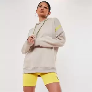 Image of Missguided Embroidered oversized hoodie - Neutral
