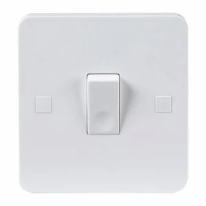 Image of KnightsBridge Pure 9mm 20A White 1G Double Pole 230V Electric Wall Plate Switch