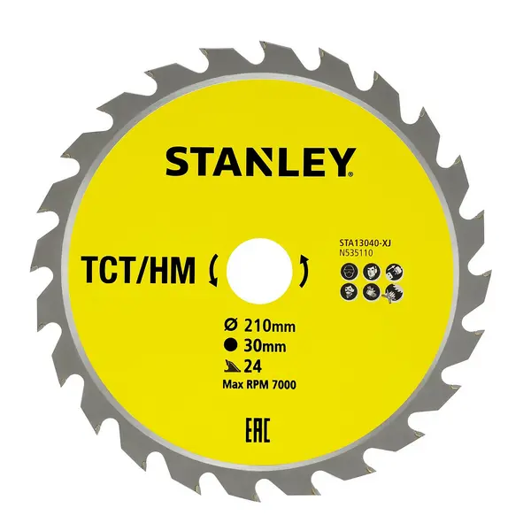 Image of STANLEY Circular Saw Blade TCT 210 x 30 x 24T (STA13040-XJ)