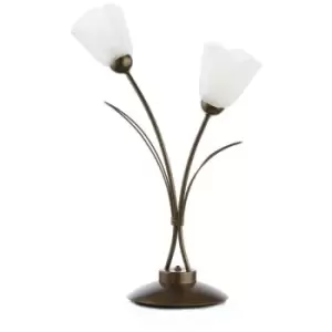 Image of Onli Antea 2 Light Glass Table Lamp, Meteorite