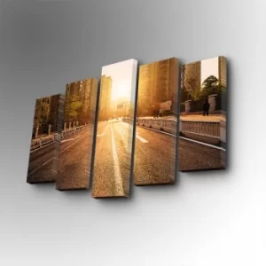 Image of 5PUC-122 Multicolor Decorative Canvas Painting (5 Pieces)