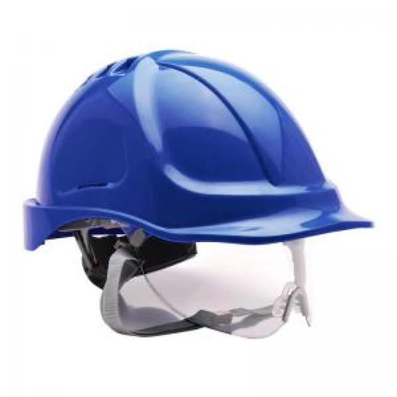 Image of Portwest Endurance Safety Helmet and Visor PW55RBR Colour: Royal Blue