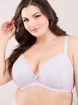 Image of Oola Tonal Lace Padded Plunge Bra, Nude, Size 42E, Women