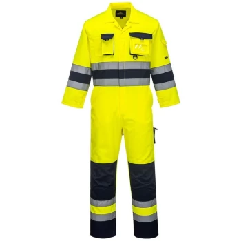 Image of Portwest - TX55YNRS - sz S Nantes Hi-Vis Coverall - Yellow/Navy