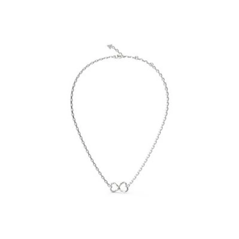 Image of GUESS JUBN04616JWRHT/U Silver Tone Hearts Necklace - J42251