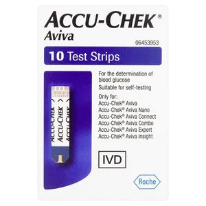 Image of Accu- Chek Aviva Blood Glucose Test Strips - 10 Strips