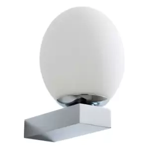 Image of Spa Aglos LED Single Globe Wall Light 3W Cool White Opal Glass and Chrome