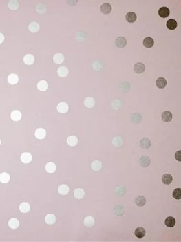 Image of Arthouse Metallic Dotty Wallpaper ; Blush Pink