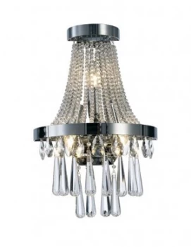 Image of Wall Lamp 3 Light E14 Polished Chrome, Crystal