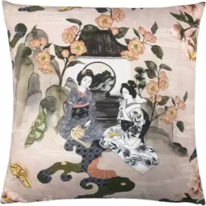 Image of Paoletti - Geisha Floral Cushion Blush - Blush