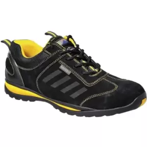 Image of Portwest Mens Steelite Lusum S1P HRO Suede Safety Shoes (11 UK) (Black/Yellow) - Black/Yellow