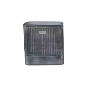 Image of Ivyline Outdoor Hampton Square Galvanised Metal Planter H:35 x W:34 Cm
