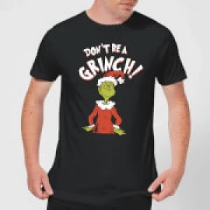 Image of The Grinch Dont Be A Grinch Mens Christmas T-Shirt - Black - M