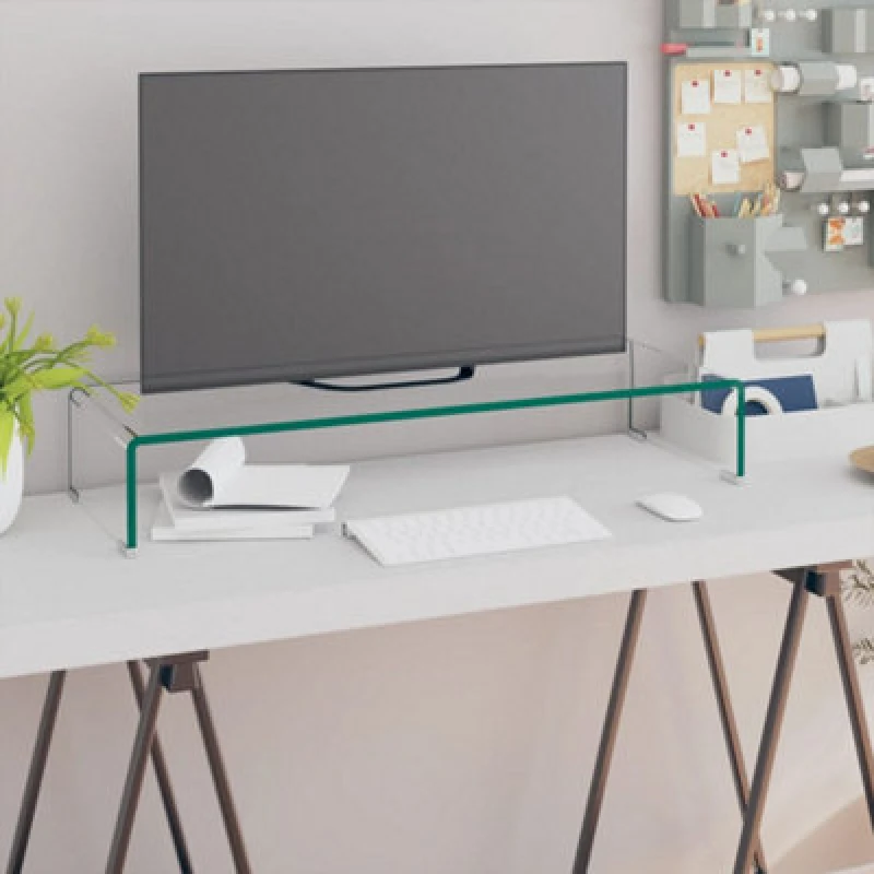 Image of Vidaxl TV Stand/monitor Riser Glass Clear 80X30X13 Cm