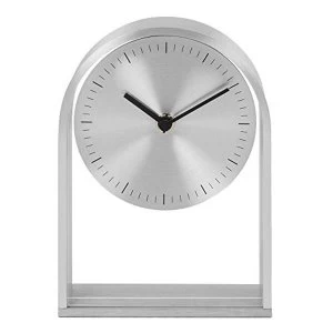 Image of Arched Mantel Clock Silver Aluminium Case