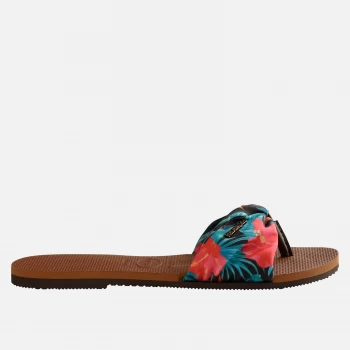 Image of Havaianas Womens Saint Tropez Slide Sandals - Rust - UK 6/UK 7