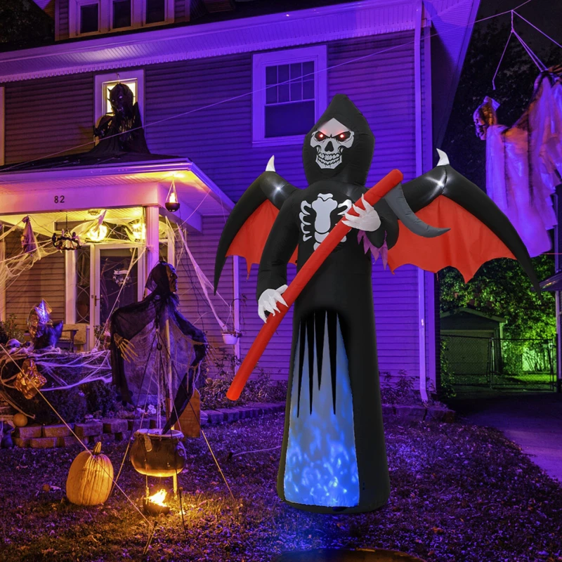 Image of LIFE IDEAS 240cm Halloween Grim Reaper Inflatable Redblack unisex One size