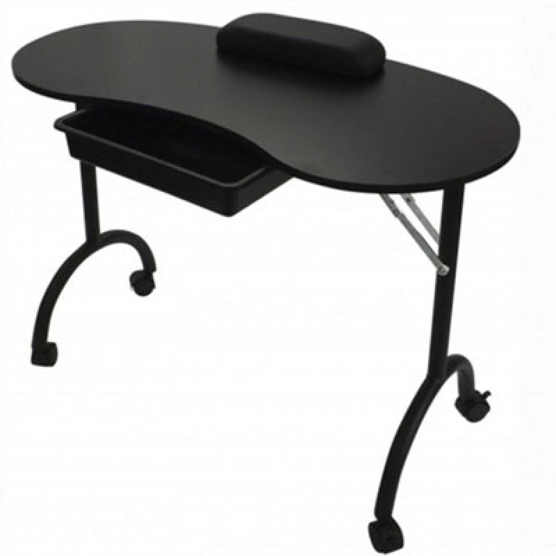 Image of RayGar Waterford Manicure Table Beauty Desk Foldable And Portable - Black RG0421