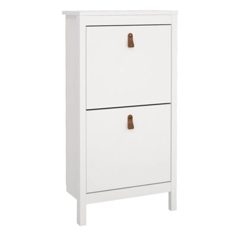 Image of Furniture To Go Barcelona Shoe Cabinet 2 Flip Down Doors White