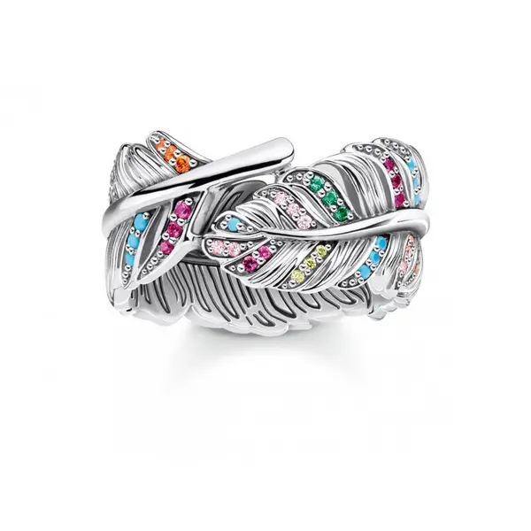 Image of Thomas Sabo Sterling Silver Sterling Silver Feather Ring TR2284-342-7-