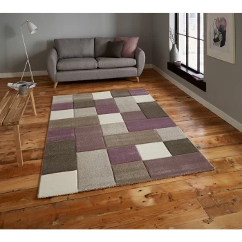 Image of Brooklyn 646 Beige Purple 120cm x 170cm Rectangle - Purple and Beige