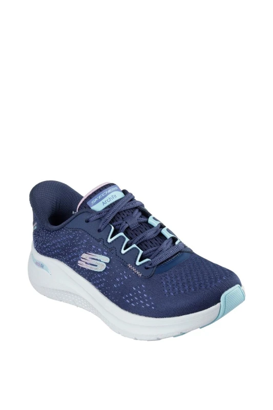 Image of Skechers Womens Arch Fit 2.0 Fresh Pace Trainer in Navy Size: 7 Navy Female 7