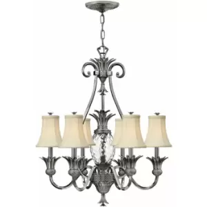 Image of 7 Bulb Chandelier LIght Polished Antique Nickel LED E14 60W
