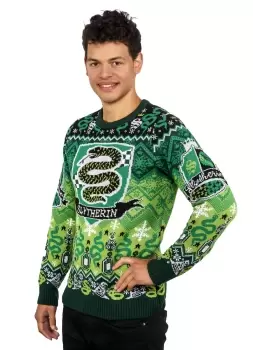 Image of Slytherin House Crest Christmas Jumper - S