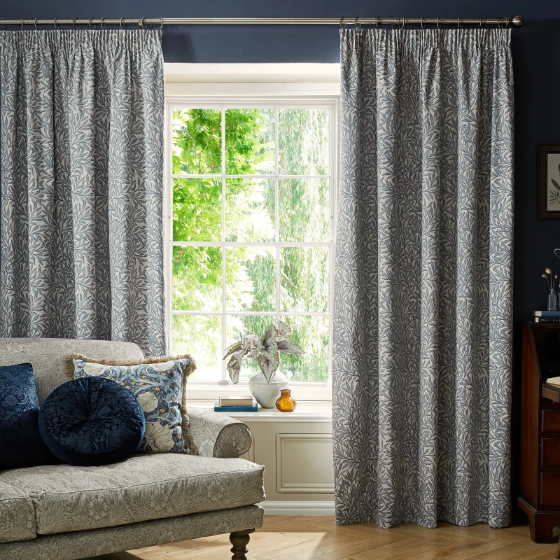 Image of William Morris At Home Original Willow Ready Made Blackout Curtains Indigo