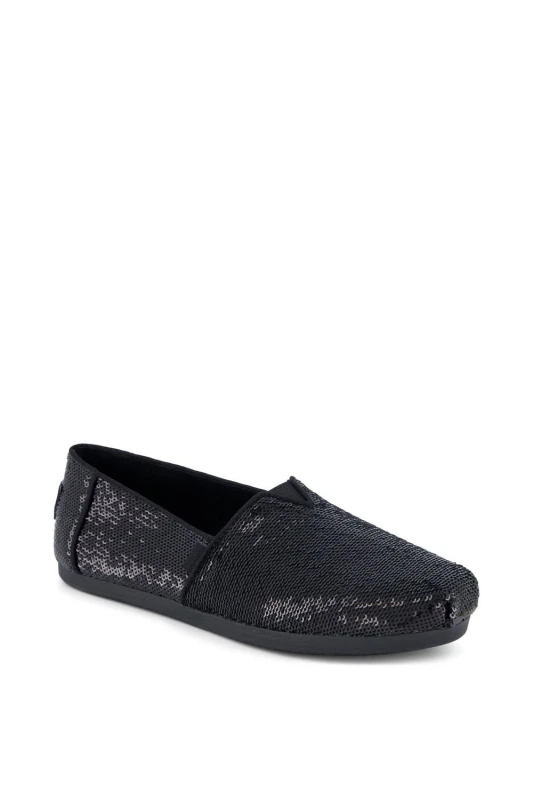 Image of TOMS Womens Alpargata Sequins Slip On Shoe in Black Size: 5 Black Female 5