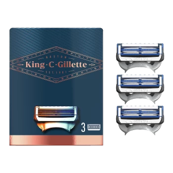 Image of King C. Gillette Mens Neck Shaving Razor Blades, 3 Refills