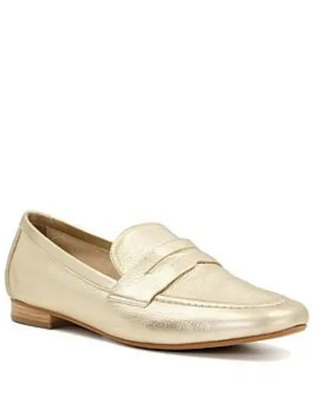 Image of Dune London Gianetta Leather Loafers - Gold, Size 7, Women Gold VYPVP Female 7