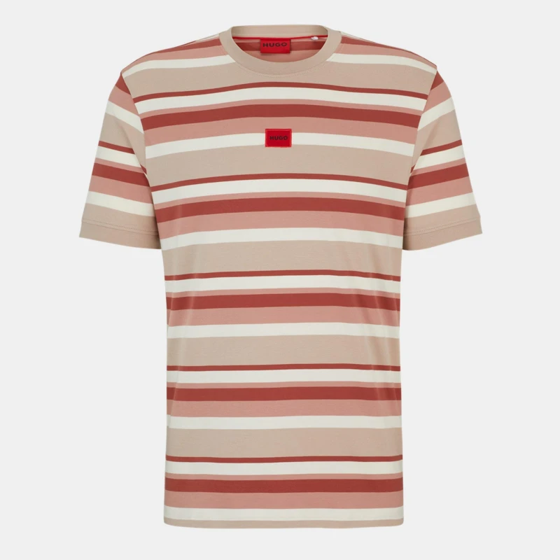 Image of Hugo Mens Oversized T-Shirt Pink/White 963 male M