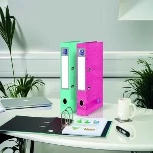Image of Oxford 70mm Lever Arch File A4 Spots TealPink Pack of 2 400158148