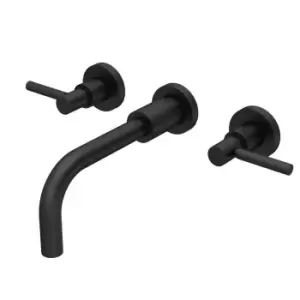 Image of Hudson Reed Tec Lever Wall Mounted Basin Mixer - Matt Black