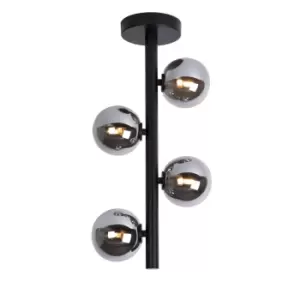 Image of Tycho Retro Flush Ceiling Light - Ø25cm - 4xG9 - Black