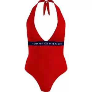 Image of Tommy Bodywear Halter One Piece Swimsuit - Red