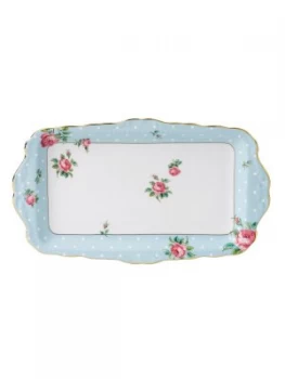 Image of Royal Albert Polka Blue Sandwich Tray Blue