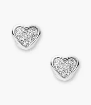 Image of Fossil Women Sutton Mommy and Me Stainless Steel Heart Stud Earrings
