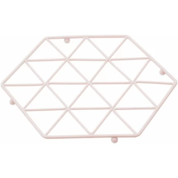 Image of Premier Housewares - Trivets For Kitchen Worktops Pink Finish Iron Cast Trivet For Pan / Pots / Hot Dishes Hexagon Shaped Stand / Stands For Serving