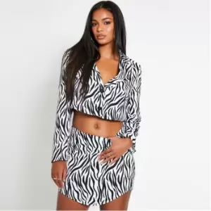 Image of I Saw It First Zebra Print Mini Skirt Co-Ord - Multi