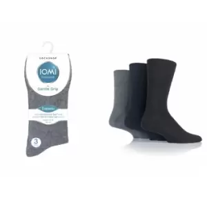 Image of IOMI Footnurse Gentle Grip Diabetic Socks - Black Grey - 6-11