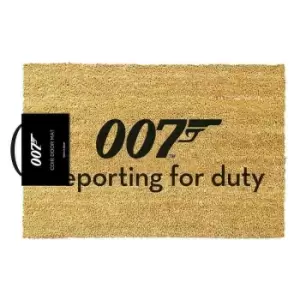 Image of James Bond Reporting For Duty Door Mat (One Size) (Brown/Black)