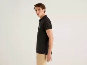 Image of Benetton, Black Slim Fit Polo, taglia M, Black, Men