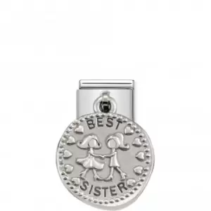 Image of Nomination Composable Classic Charm Wishes Silver Best Sister Link 331804/14