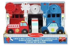 Image of Melissa Doug Lock and Roll Rescue Garage Set.